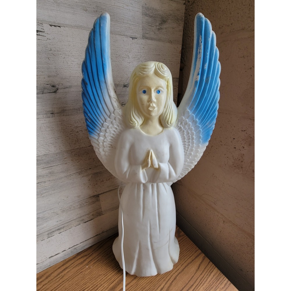 Vintage union angel blue wing slow mold religious Xmas home decor lawn